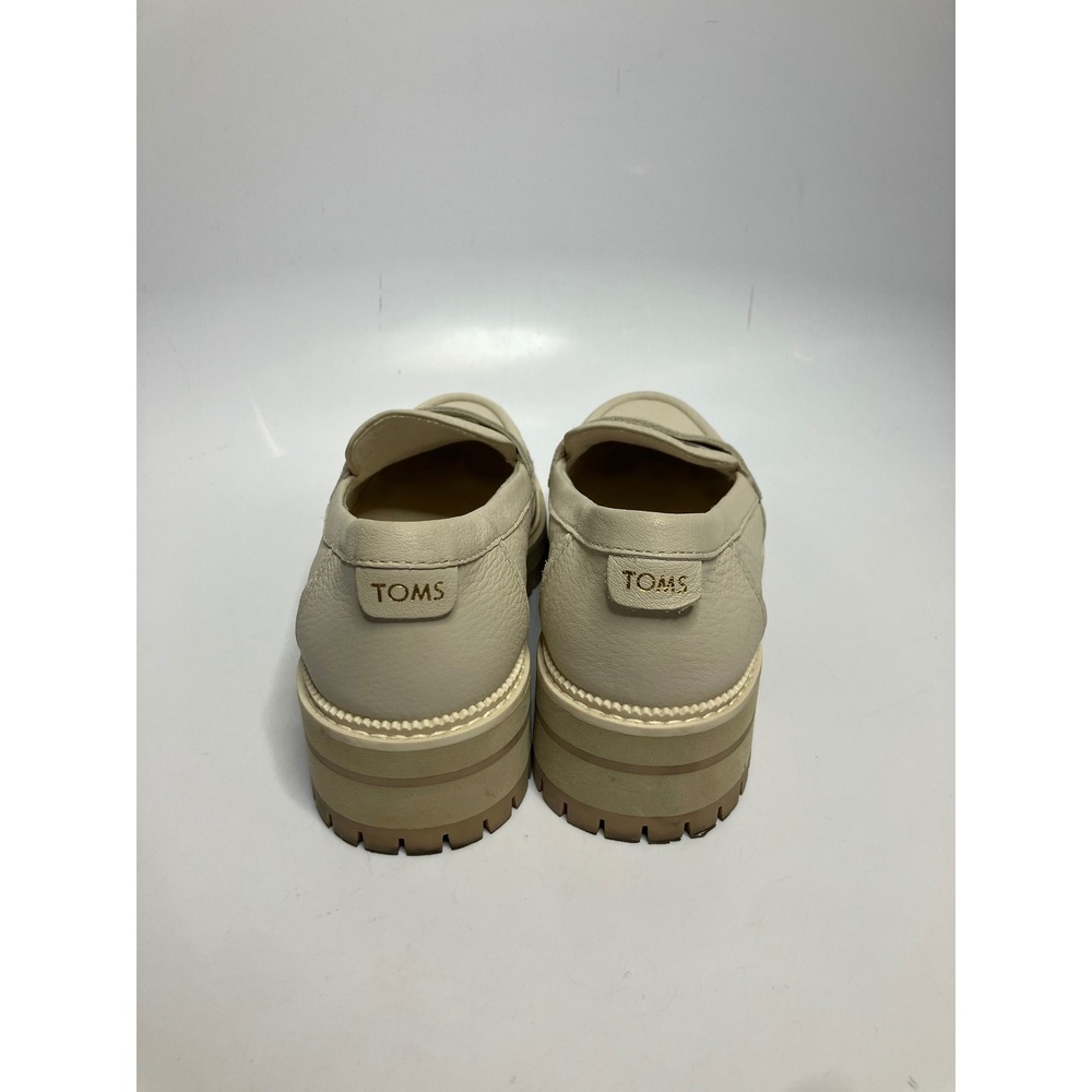 Toms ivory leather loafers women's size 7 trendy business casual soft grunge - Picture 6 of 8